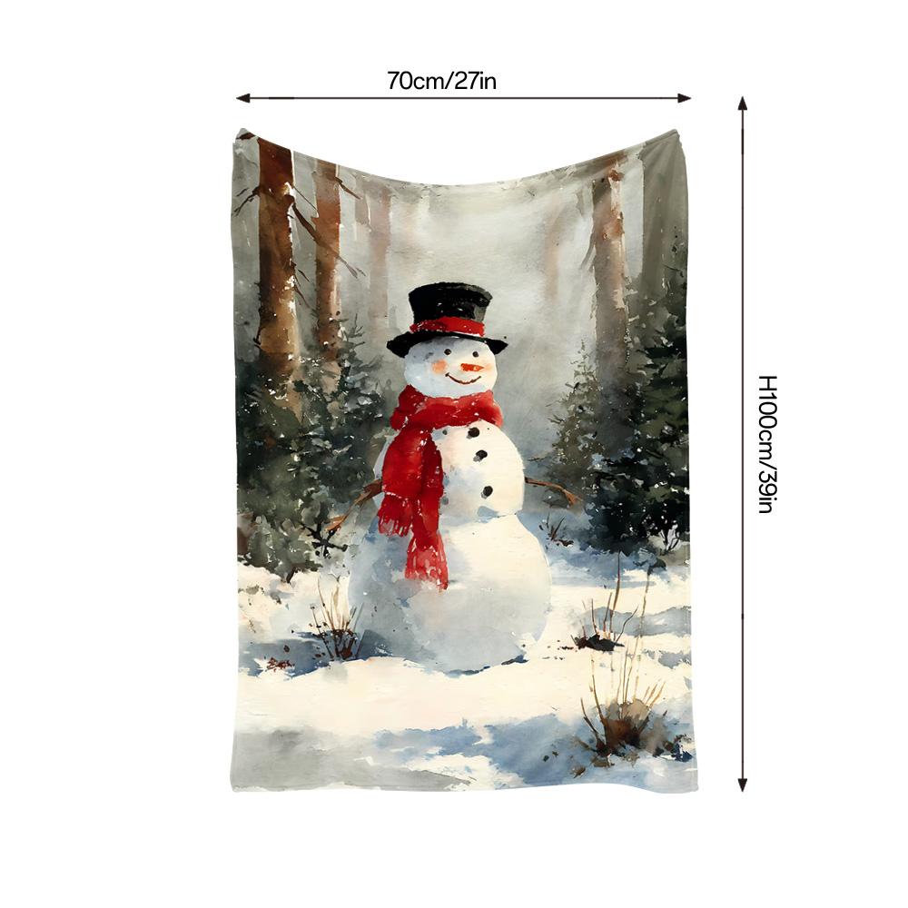 Tuniu Winter Snowman Fleece Blanket Soft Warm Cozy Throw Blanket for Sofa Bed Room Gift