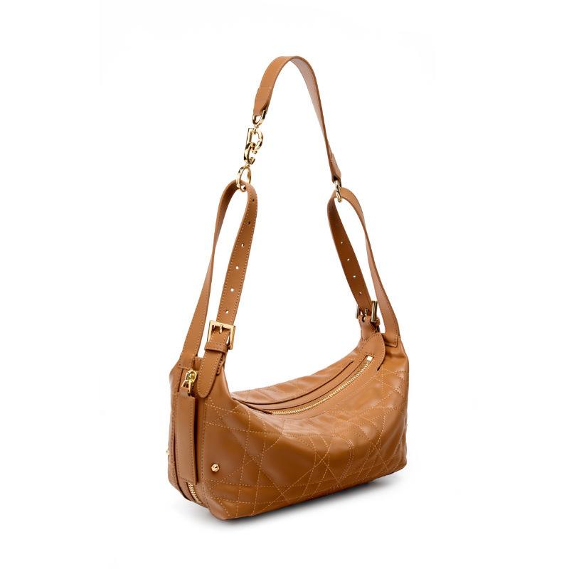 

Кожаная плиссированная ромбовидная сумка подмышку для поездок на работу, высококачественная, легкая роскошь, женская сумка через плечо из коровьей кожи