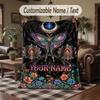 Butterfly Dreams Space Theme Throw Blanket Custom Name Text Personalized Blanket Soft Cozy Blanket for Home Sofa Bed