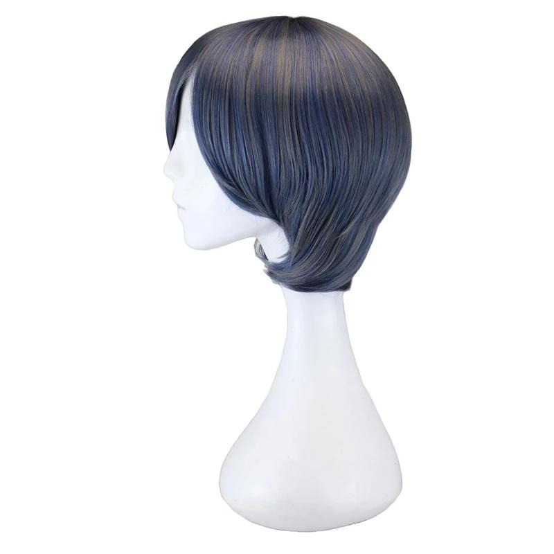 Parrucca Cosplay Ciel Phantomhive Black Butler Cosplay Uomo Corta Grigio Blu Parrucca Cosplay Anime Cosplay Parrucca Sintetica Resistente al Calore