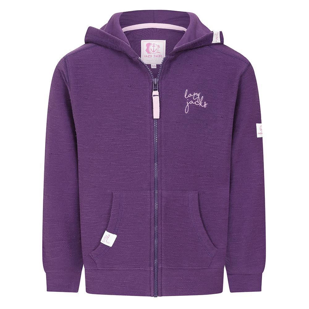 Lazy Jacks Girls Textured Full Zip Hoodie