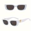 3-piece V-shaped Frame Fashion Glasses Set - Sports PC Frame Black White and Pink Decorative AC Lens with Gold Accents