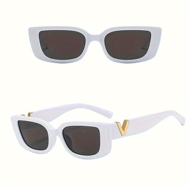 3-piece V-shaped Frame Fashion Glasses Set - Sports PC Frame Black White and Pink Decorative AC Lens with Gold Accents