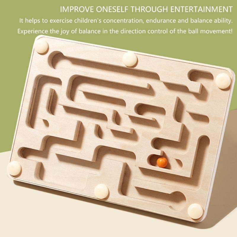 Wooden Marble Maze Puzzle Toy For Children Party Game Enhances Problem Solving Ability and Fine Motor Skill Exercise
