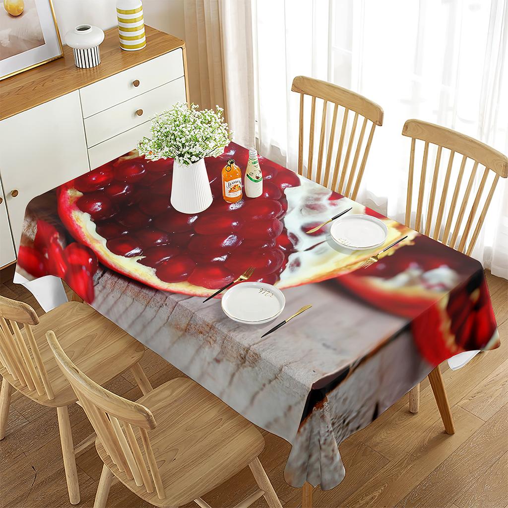 Red Pomegranate Tablecloth Sweet Fruit Pattern Rectangular Table Cover Dining Table Coffee Table Kitchen Minimalist Decoration