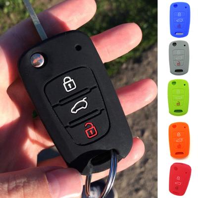 Capa de silicone com 3 botões para chave, para Hyundai Accent Elantra Sonata i20 i30 IX35