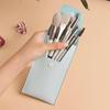 8-Piece Beginner Macaron Makeup Brush Set - Portable Mini Soft Bristles for Blush & Eyeshadow with Carrying Bag