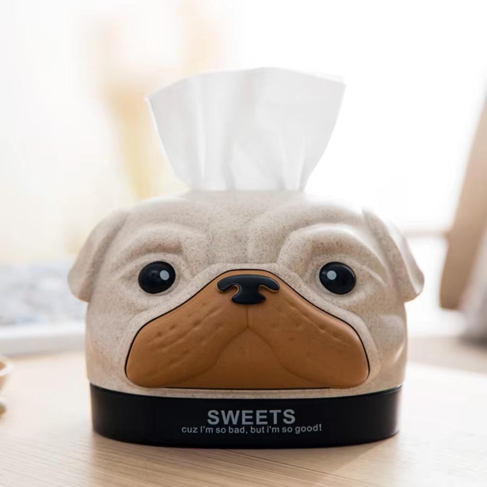 Fashionable Cartoon Roll Paper Box Unique Napkin Storage Box Funny Dog Tissue Box  Dormitory