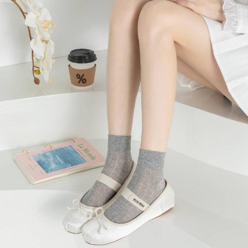 Γυναικείες Κοντές Κάλτσες Λεπτές Αναπνεύσιμες Κάλτσες με Φιόγκο από Βαμβάκι Γλυκές Κάλτσες Ιαπωνικού Στυλ
