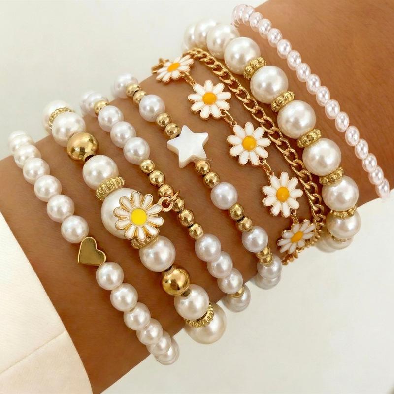 Multi-layer Punk Hip Hop Beaded Bracelet Set for Women