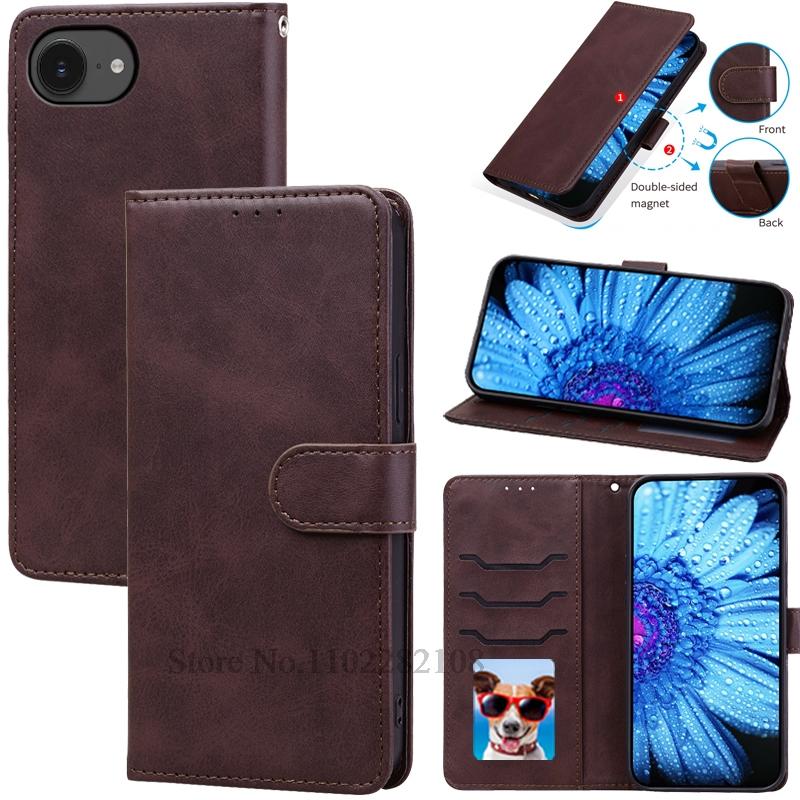 For iPhone 16e Case Leather Flip Wallet Cover For iPhone 16E Case Stand Book Fundas For iPhone 16e 16 e Phone Case Coque Etui