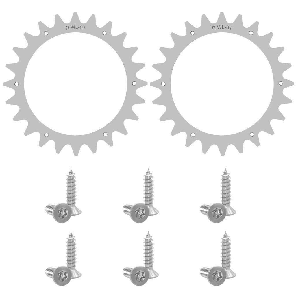 2PCS Stainless Steel Traction Improved Auxiliary Wheels With Robotic Spike For Worx Plus S/M Robot Lawn Mower 205*205MM