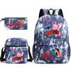 Large Capacity Schoolbag with Shoulder Strap; Student Three-piece Pencil Case Set