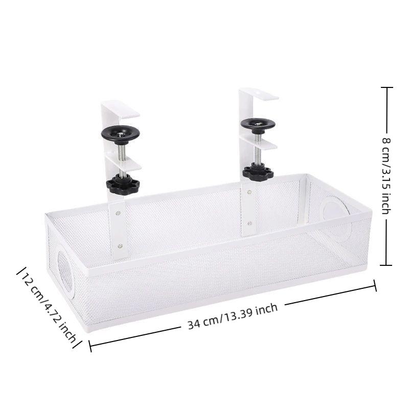 Under Desk Cable Management Tray No Drill Easy Clean Metal Cable Organizer for Home Office Small Business Desk Wire Storage
