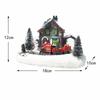 Resin Christmas Luminous House Ornaments LED Lighted Snow House Figurine Xmas Colorful Light House Christmas Desktop Decoration