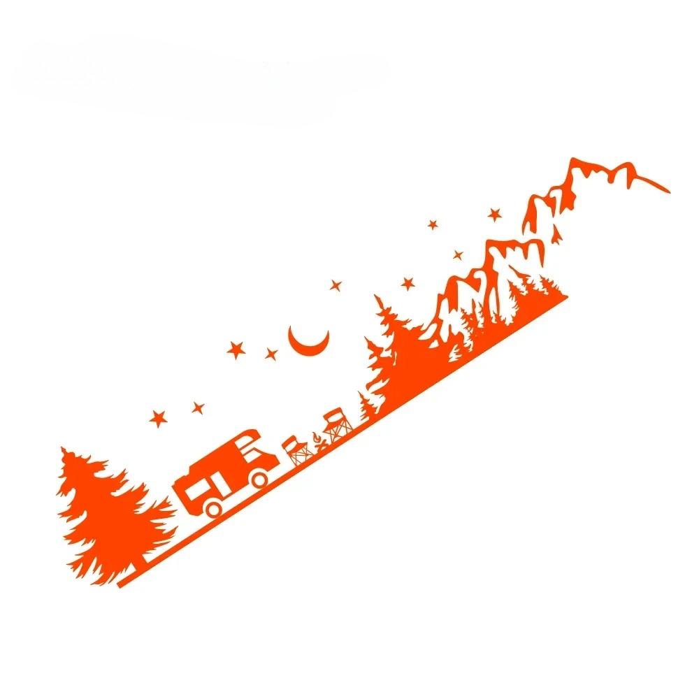 Camping Forest Landscape Mountain Sticker Decoration For Camper Van SUV Motorhome Caravan RV Decor Decal Auto Tuning Accessories