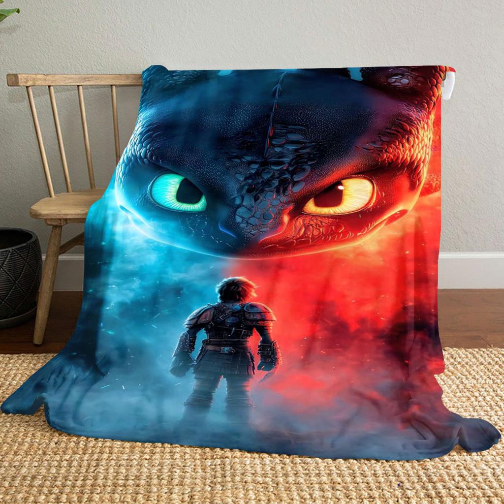 High-quality How to Train Your Dragon Toothless themed printed blanket. Soft and comfortable, a perfect gift for  friends.