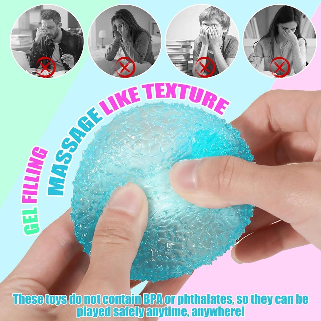 1Pc Multicolor Textured Ice Ball Squishy Squeeze Toy Soft Pinch Sensory Fidget Toy Kids Party Favor Gift