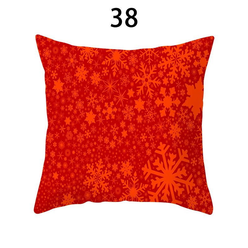 40 Colors Sofa Pillowcase Red Square Snowflake Christmas Home&Living New Year Fashion