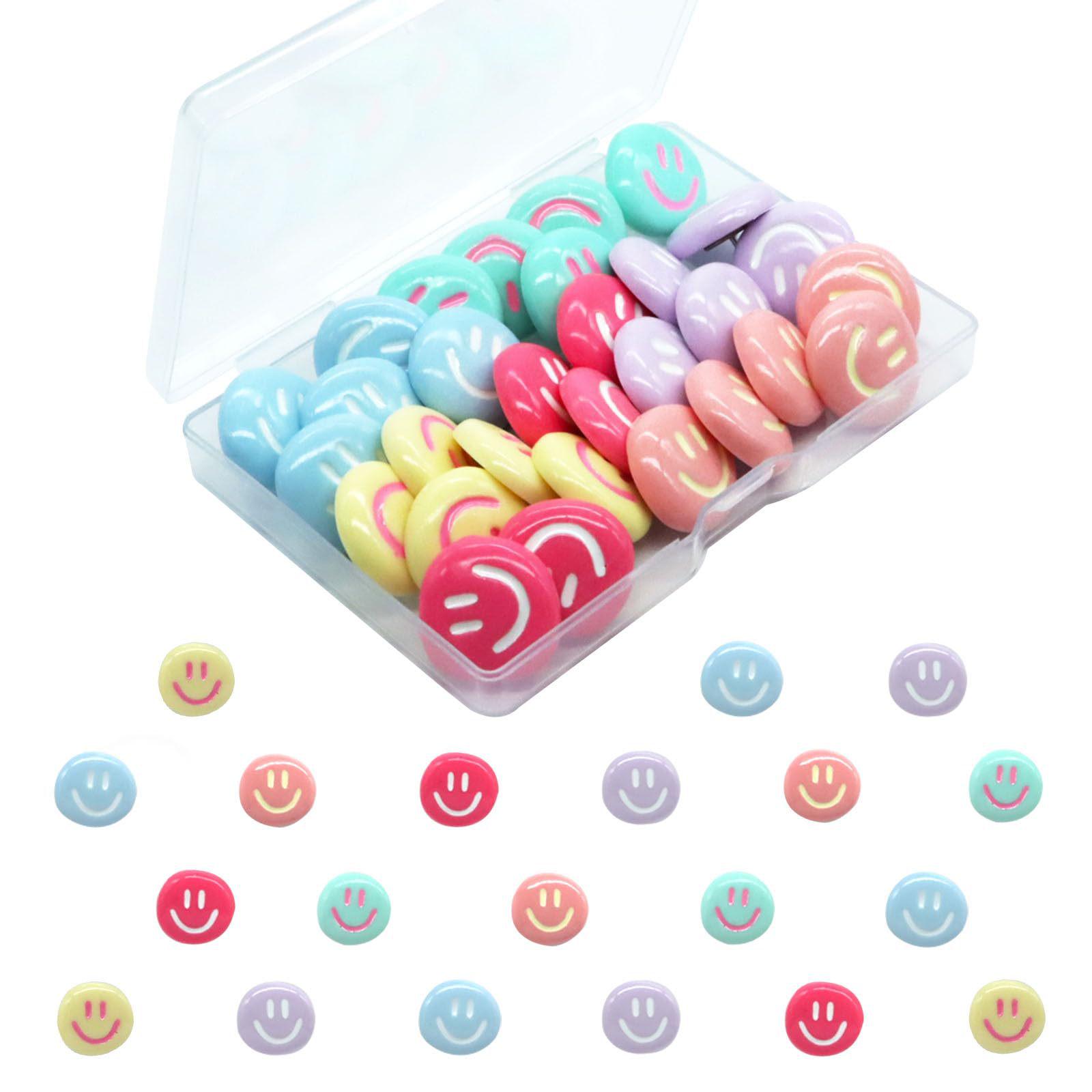 

Colorful Smiley Face Pushpins for Cork Board Decoration 10 pieces/box
