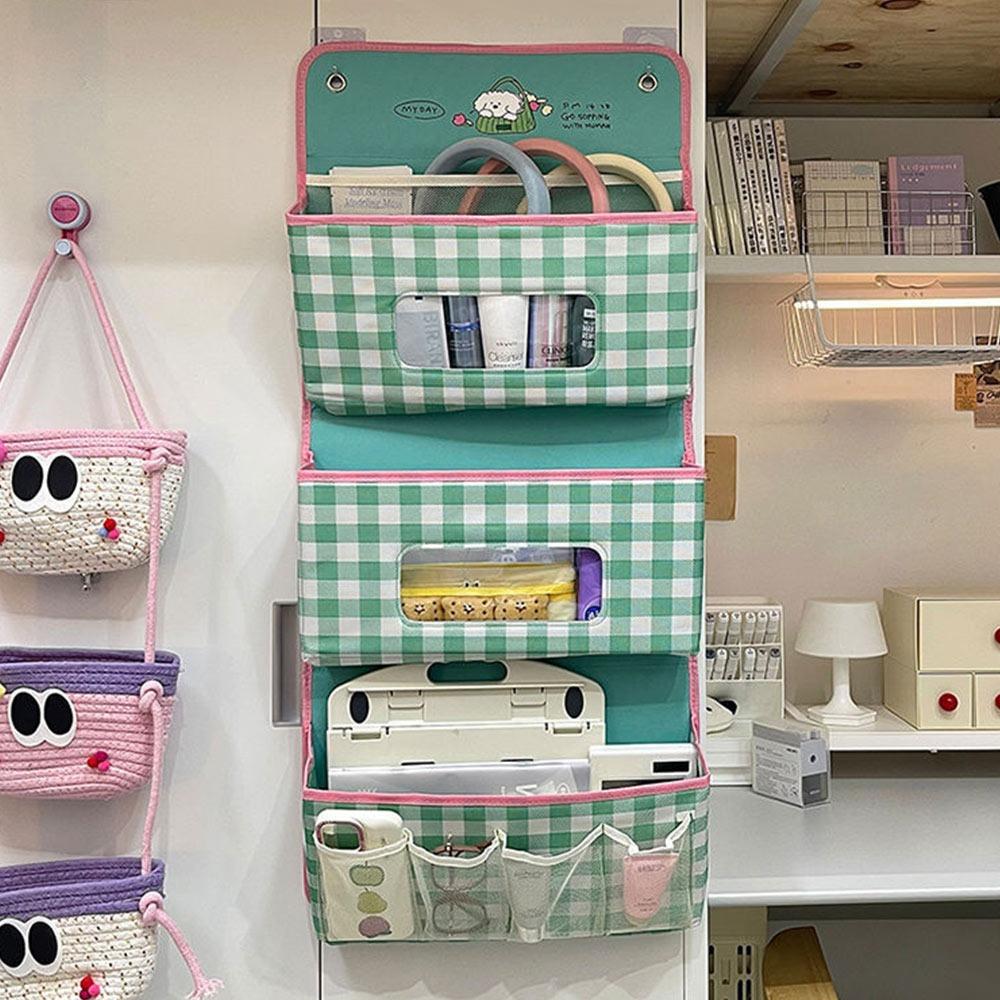 

Настенный подвесной органайзер Складной настенный органайзер Мультяшные подвесные корзины для общежития, спальни зелёный