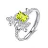 Natural Stone Flower Fly Butterfly Dance Ring Women's S925 Sterling Silver Adjustable Ring High-end Accessories Fashionable and Elegant Jewelry Gifts