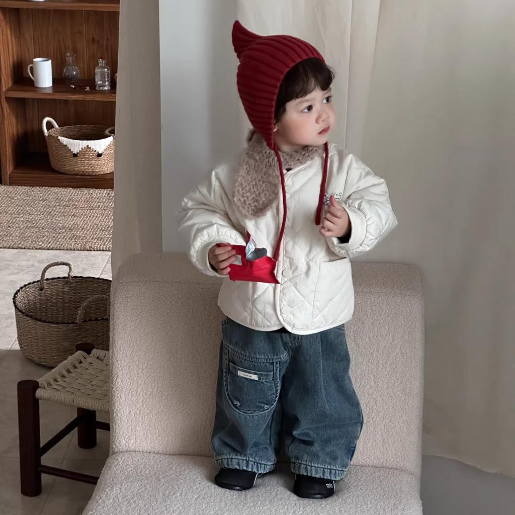 Children's autumn and winter clothing winter new children's clothing baby thickened sweater boys jeans set