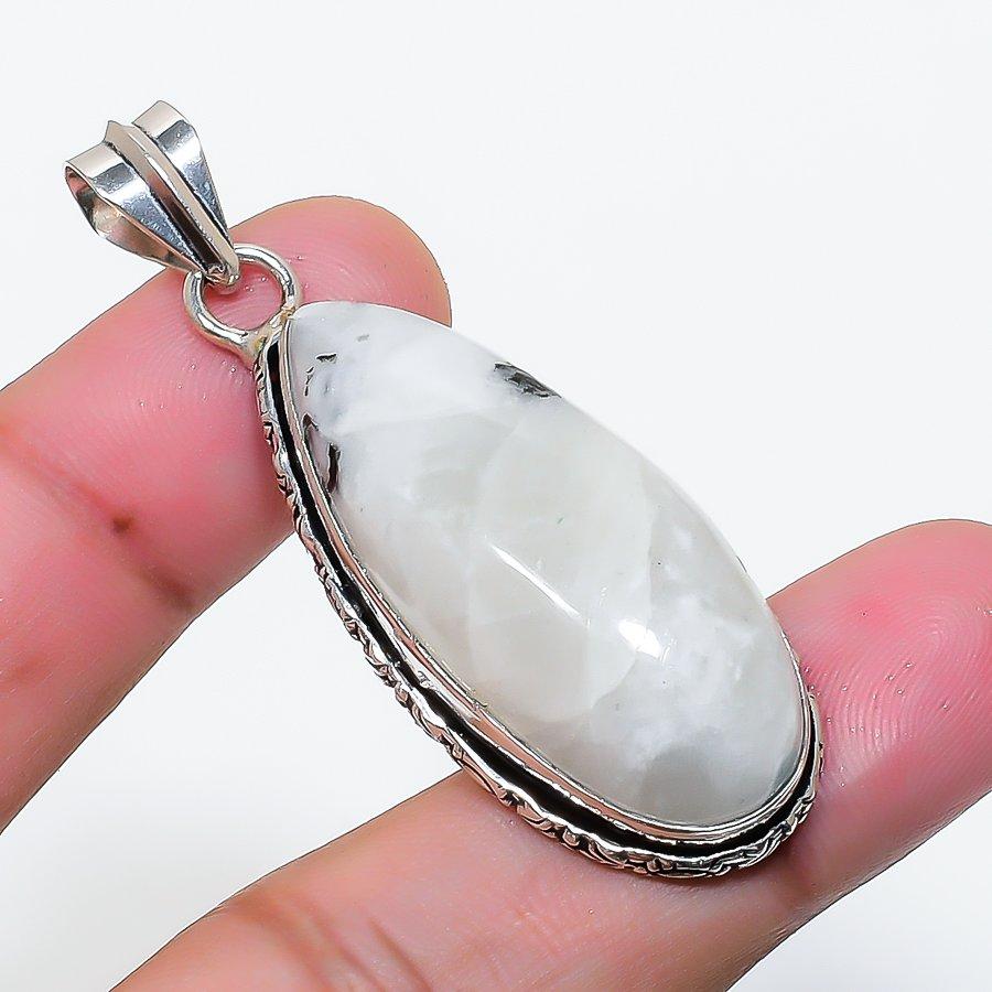 Natural Moonstone Gemstone Handmade 925 Sterling Silver Pendant 2.13  AP-15601