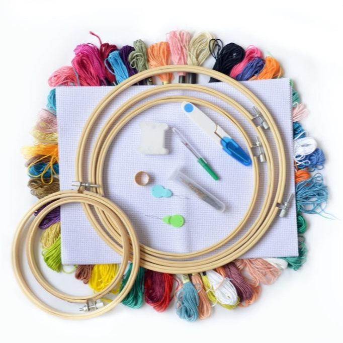 50/100 Color Embroidery Thread Cross Stitch Embroidery Set Embroidery Frame Tool DIY Hand Sewing Cross-Stitch Accessories