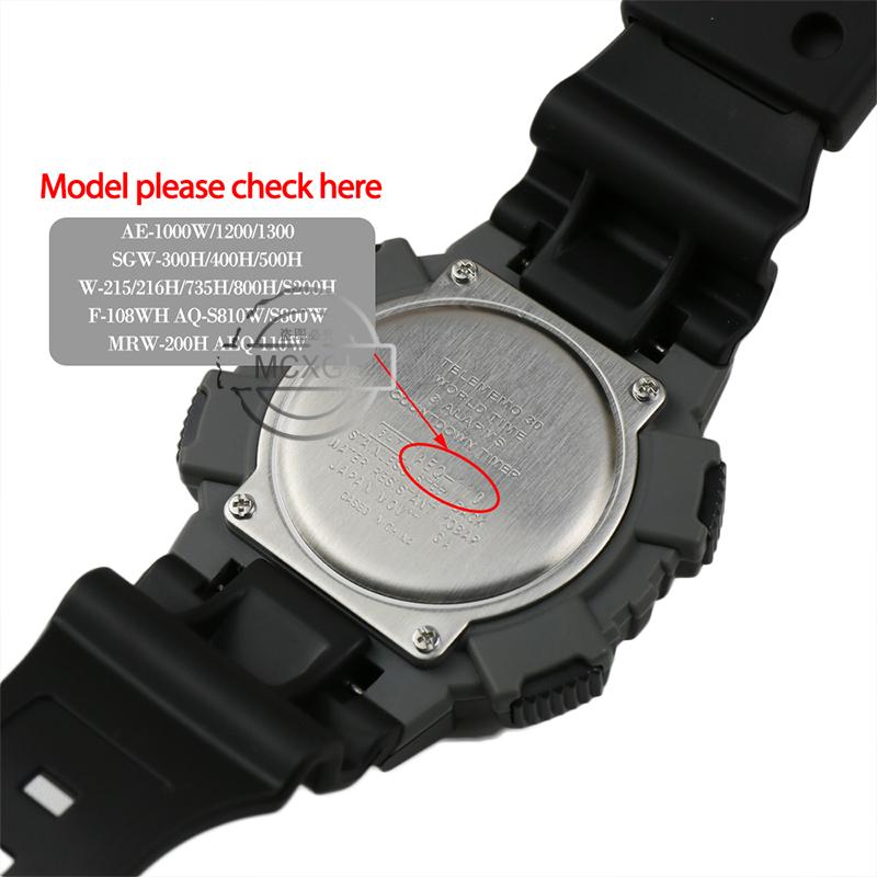 Uhrenarmband für Casio AQ-S810W AE1200WH SGW300 400 500 W-800H Herren Wasserdicht Natürliches Harz Ersatz Dornschließe Armband