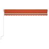 Manual Retractable Awning with LED Lights 400 X 300 Cm Orange and Brown