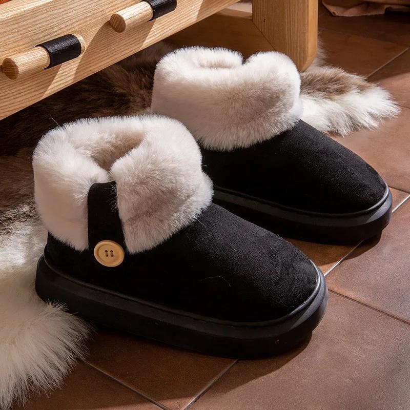 

Winter Women s Eva Snow Boots Thick Sole Outer Wear Fleece Lined Warm Non-Slip Home Cross-Border Cotton Shoe Socks 36-37