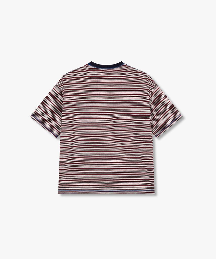 STUDIO TOMBOY [Men] Stitched Multi-Stripe T-Shirt_Red 9156222319