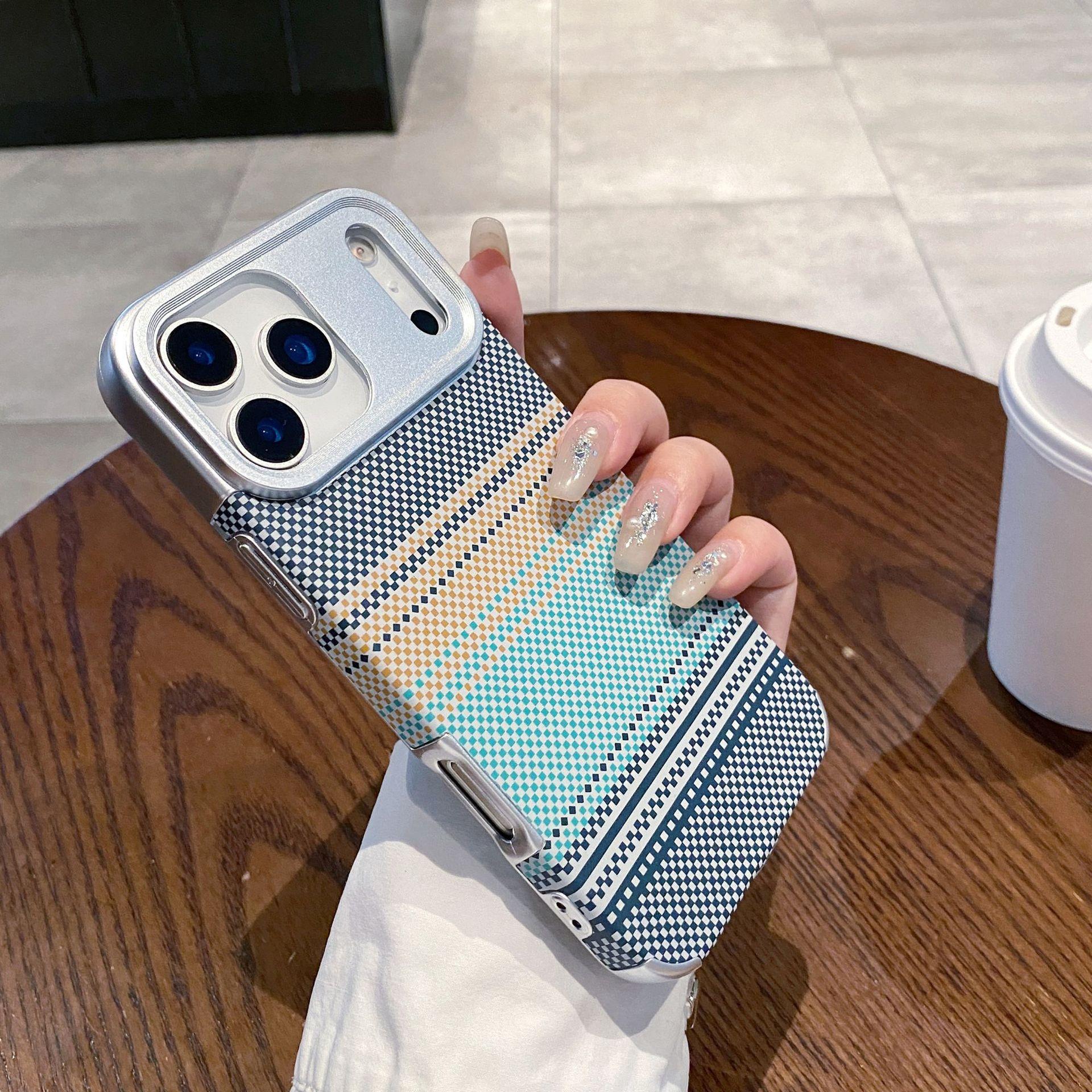 

Подходит для Apple 17 ProMax Кевларовый чехол для мобильного телефона Матовый iPhone 16 Углеродное волокно Все включено 15 Защитный чехол iPhone13proMax