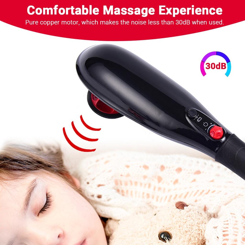 Rechargeable Hand Held Deep Massager for Muscles Neck Cordless Electric Body Massage with Port Design Deep Tissue Back Massager