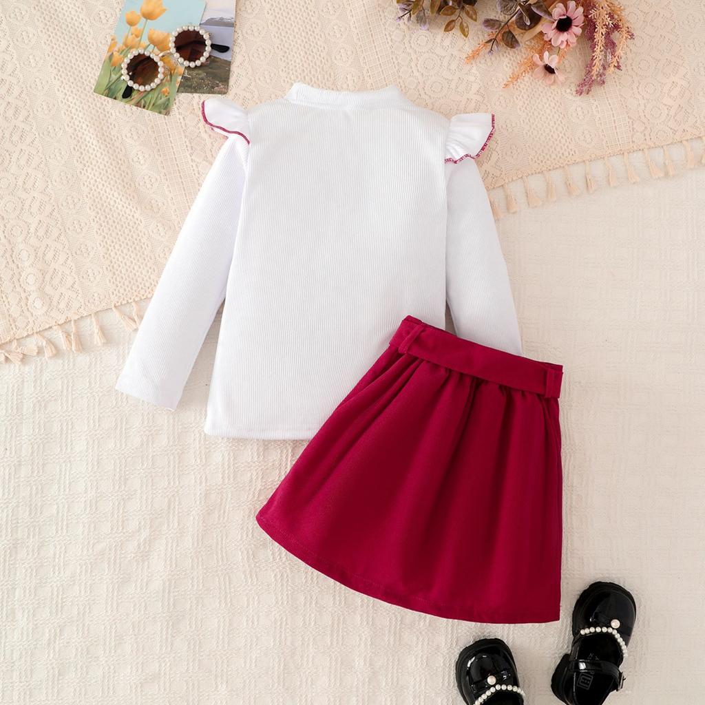 Dětská móda Sestava topu a sukně, Dětský ležérní outfit