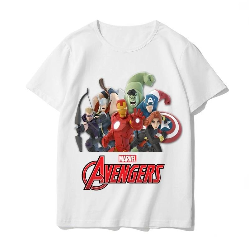 Genuine High Quality Trendy Internet Red Co-branded Avenger Short Sleeve T-Shirt Loose Large Size Short Sleeve