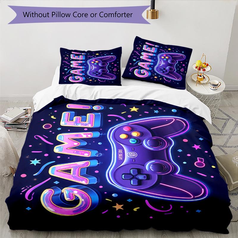 3pcs Game Controller Bedding Set Duvet Cover Closure Includes 1 Duvet Cover & 2 Pillowcases, Soft and Comfortable for All Seasons.
