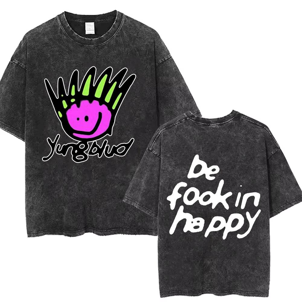 Gewaschenes Vintage Rockmusiker Yungblud Tour T-Shirt Herren Damen Retro Mode T-Shirt Männlich Lässig Übergroße T-Shirts Streetwear