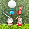 Golf Tee Organizer Cartoon Dog Hanger Plastic Anti Lost Ring Dispenser with Strap Loss Prevention Accessory for Men Women Golfer Patterned Caddy