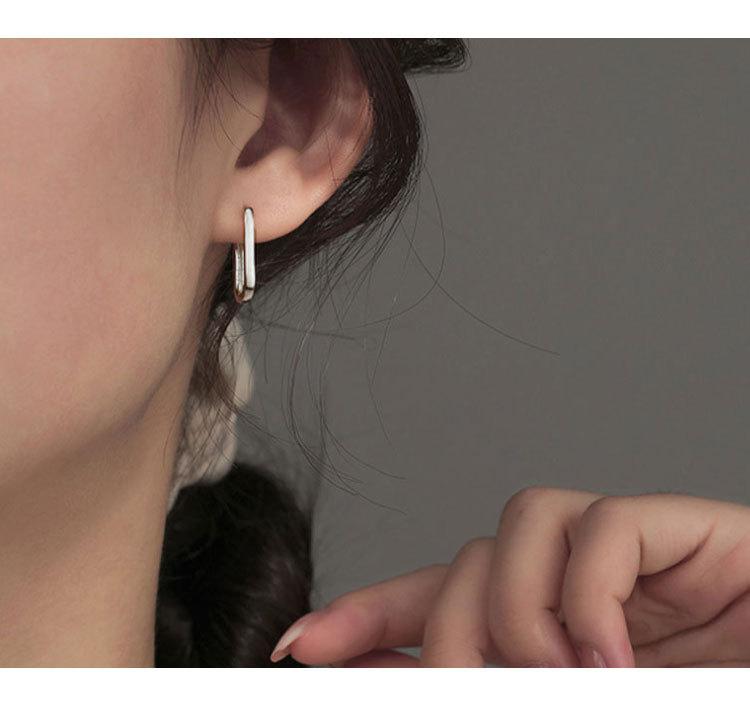Hot Sale 925 Sterling Silver Geometric Square Hoop Earrings Simple Exquisite Sexy Jewelry Gift with Tempered Beauty