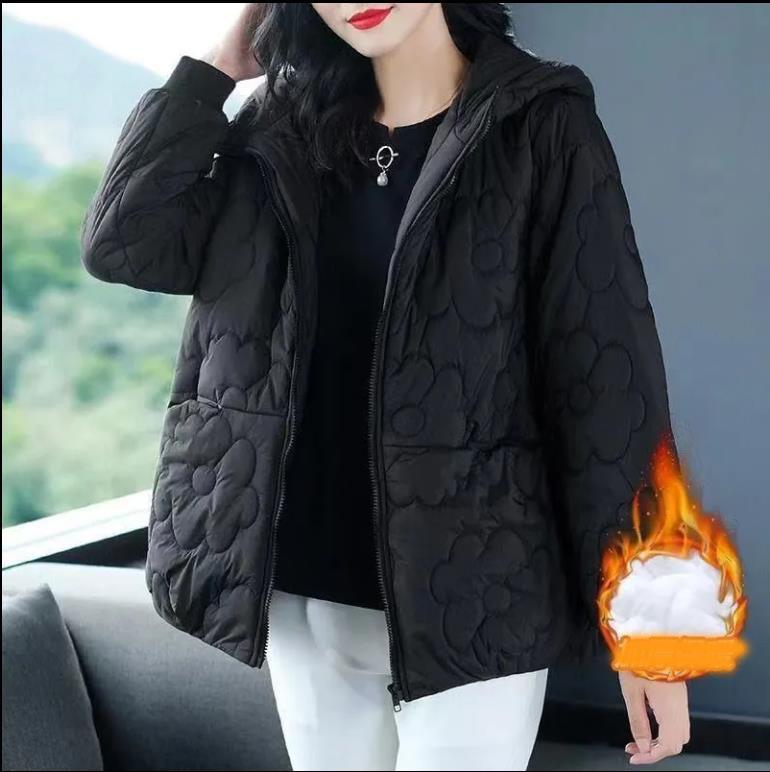 

Зимняя куртка больших размеров для женщин из хлопка в винтажном стиле с карманом на молнии, хлопковая одежда для женщин, женские парки, женская утепленная верхняя одежда M чёрный