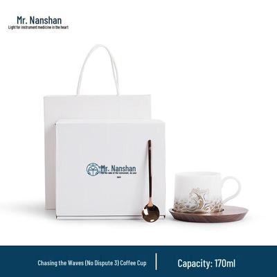 Herr. Nanshan Keramik-Kaffeetasse mit Untertasse & Löffel