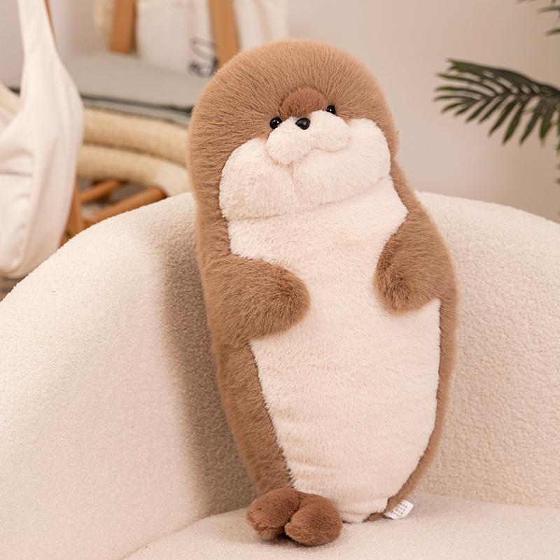 Adorable Seal Plush Toy Lifelike Stuffed Marine Life Sea Otter Gentle Doll Simulation Seal Pillow Cushion Playthings Birth Date Present