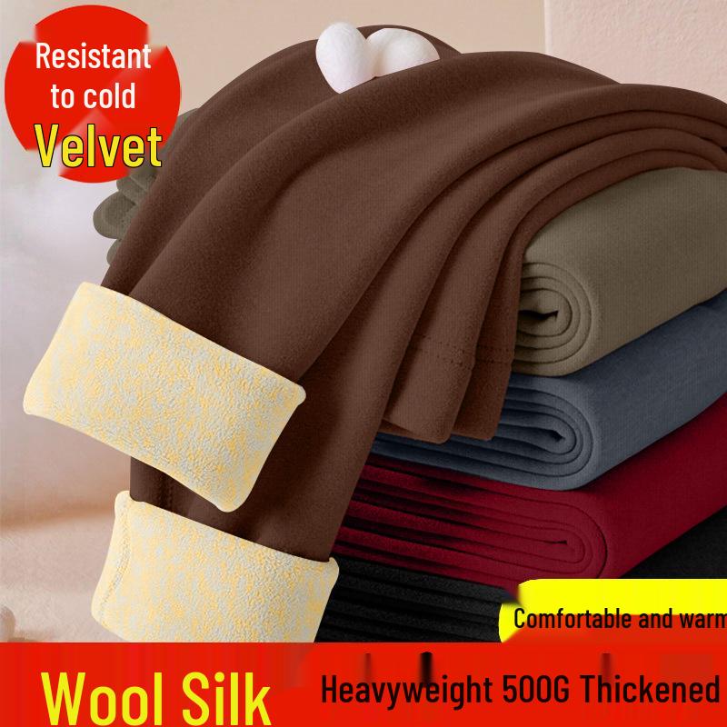Korean-Style Plus Size Warm Thermal Base Layer Pants for Women - Slimming, Elastic, Versatile Long Pants for Autumn/Winter.