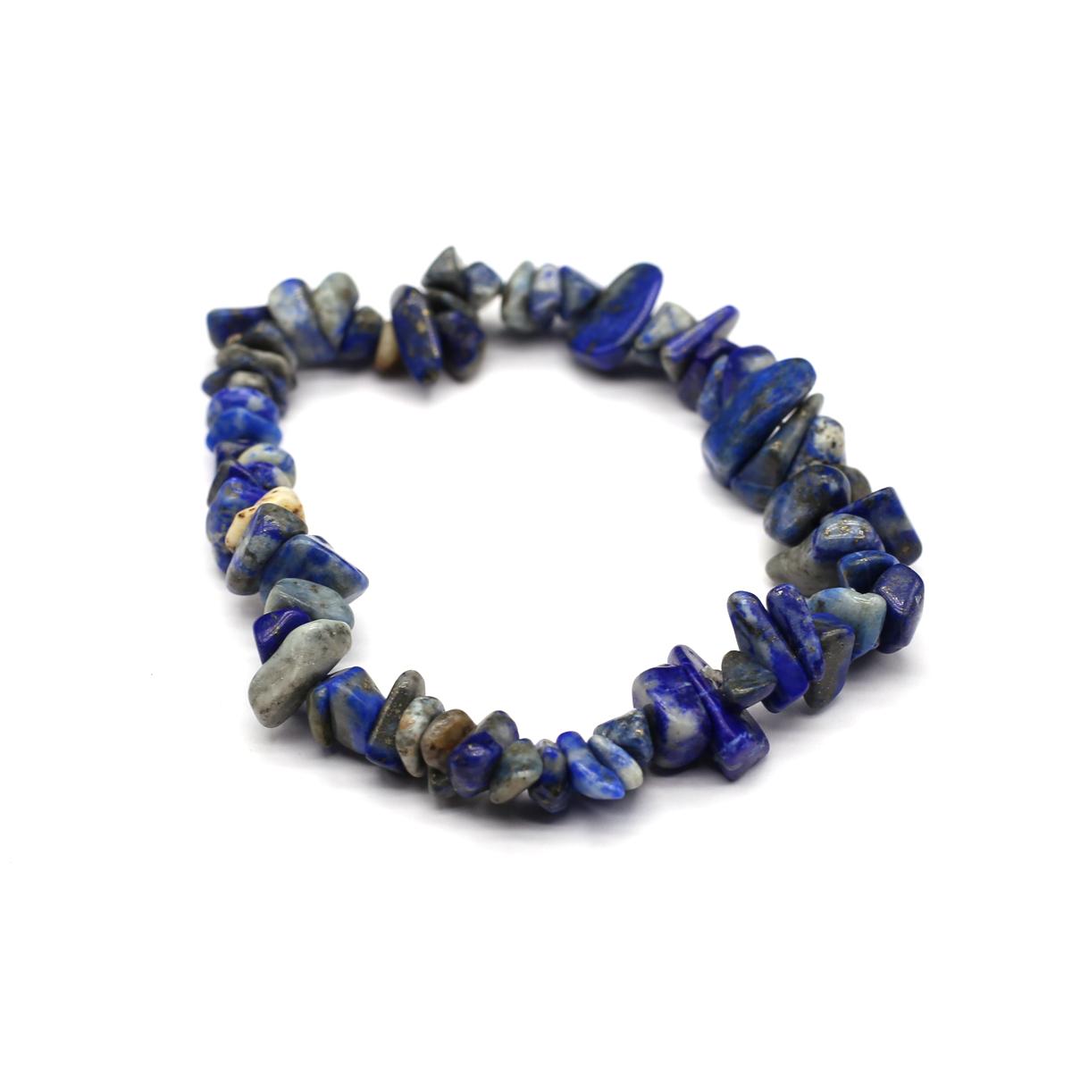 

Женский эластичный браслет из натурального камня, аметиста/лазури, гравийный браслет для подарка на день рождения, Рождество, размер бусин 6-7 мм 6-7mm