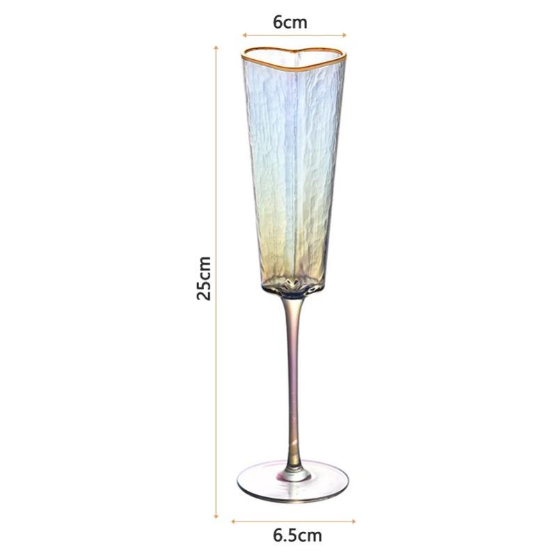 

Модный стеклянный бокал в форме сердца с золотой оправой, прочный бокал для вина для домашнего клуба и вечеринки
