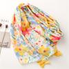 Luxury Viscose Scarf Women Ventilate Designer Shawl Cotton Linen Tassel Pashmina Muslim Hijab Wrap Floral Foulard