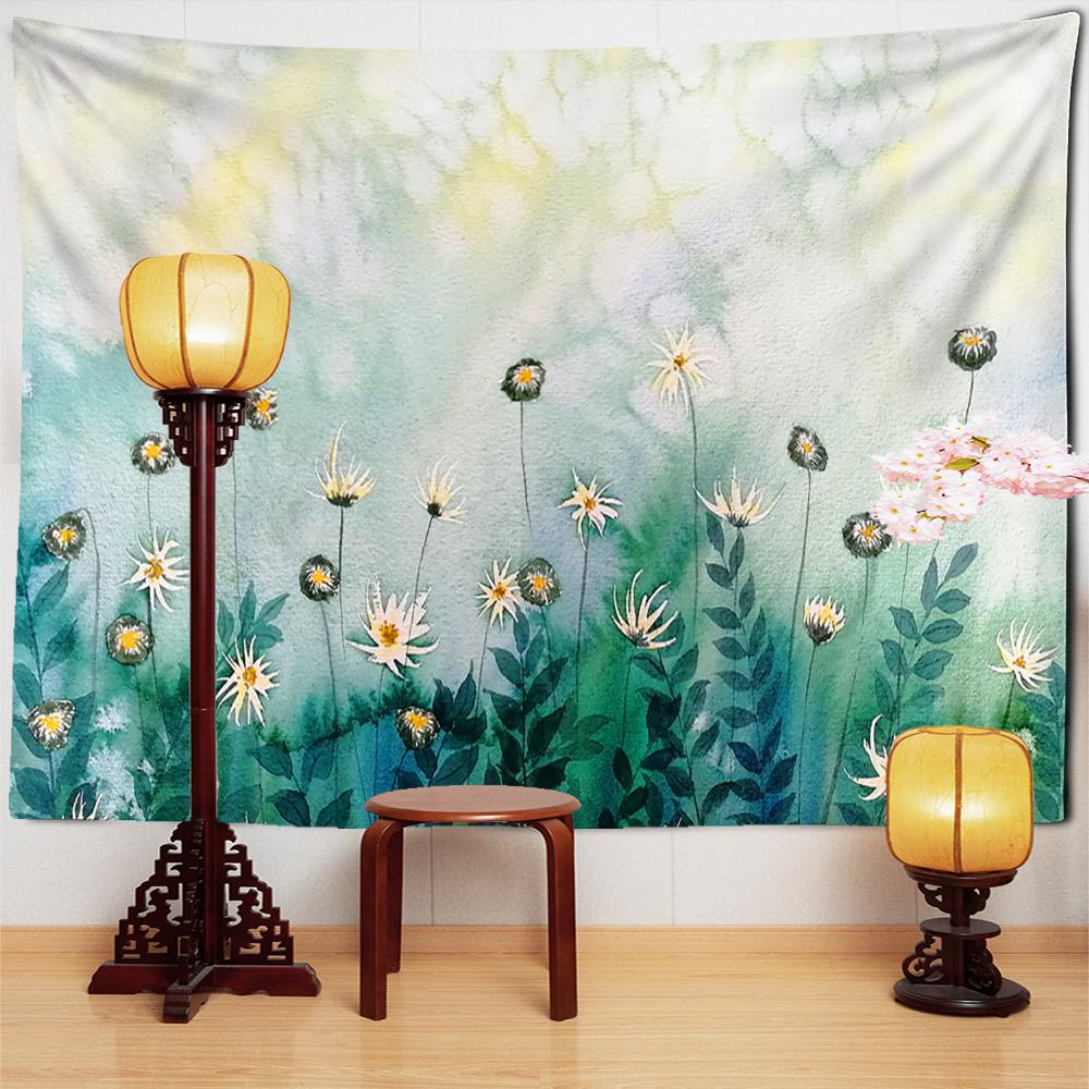 

Зеленый Растение Цветок Кактус Рисунок Руки Гобелен Настенный Висячий Хиппи Тапиз Психоделический Мультфильм Каваи Детская Комната Декор 150X130 CM