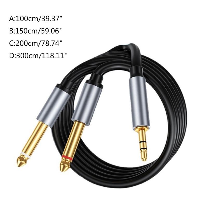 Aux Guitar Cable 6.5mm Jack To 3.5mm Audio Cable Splitter Stereo Sound Cord for Laptop, Mixer, Speaker